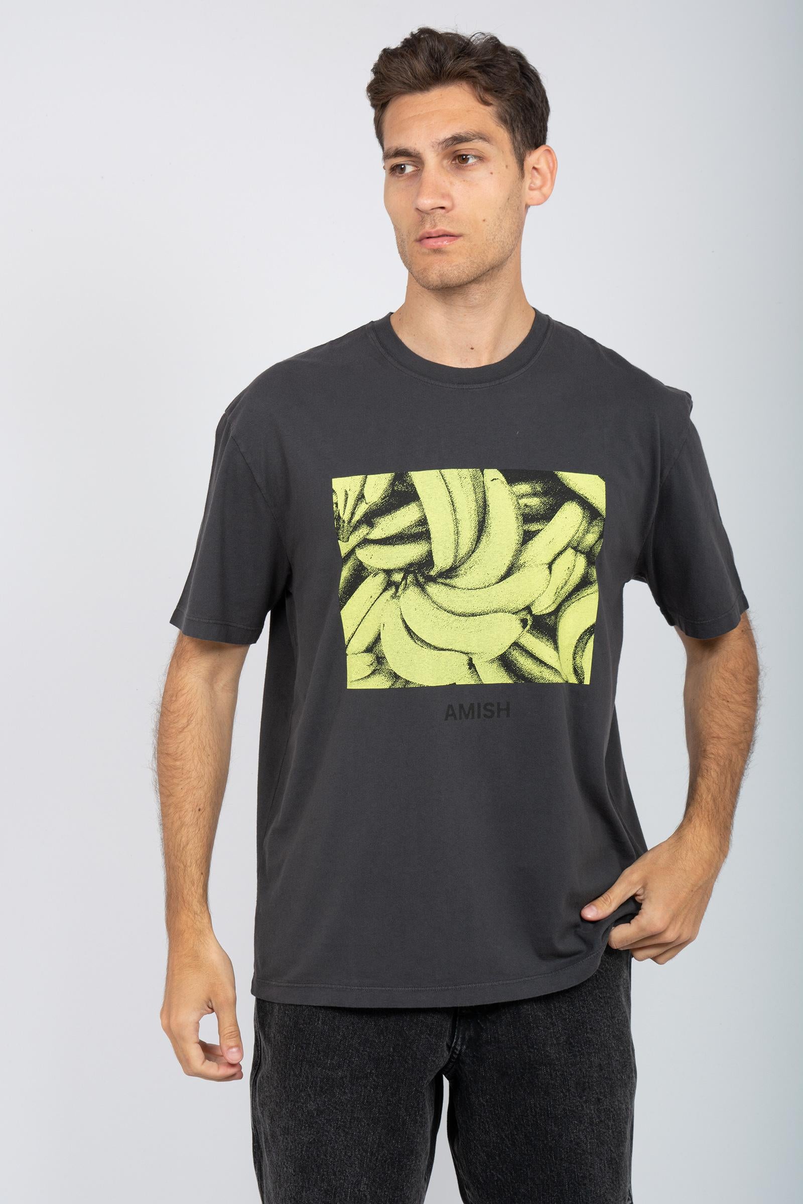 t-shirt in cotone con stampa AMU037CL190304 C0073 AMISH 