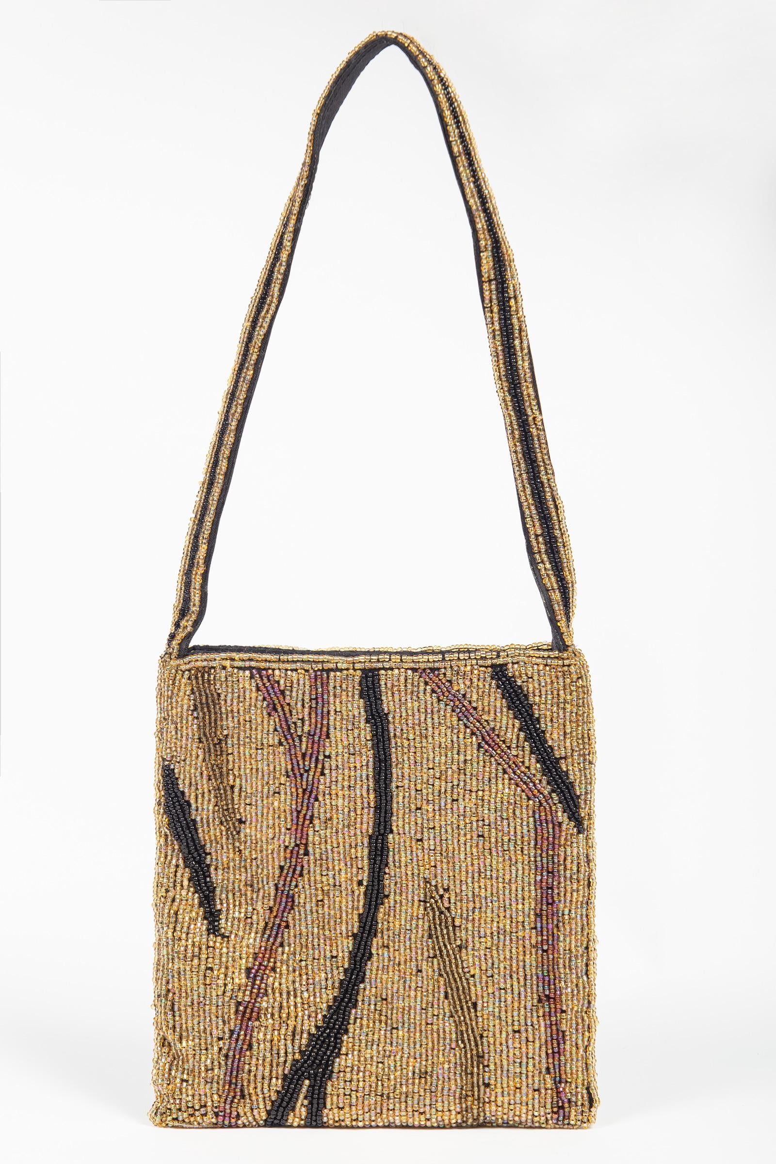 borsa a mano ricamara AC0240 ORO ANNA CECERE 