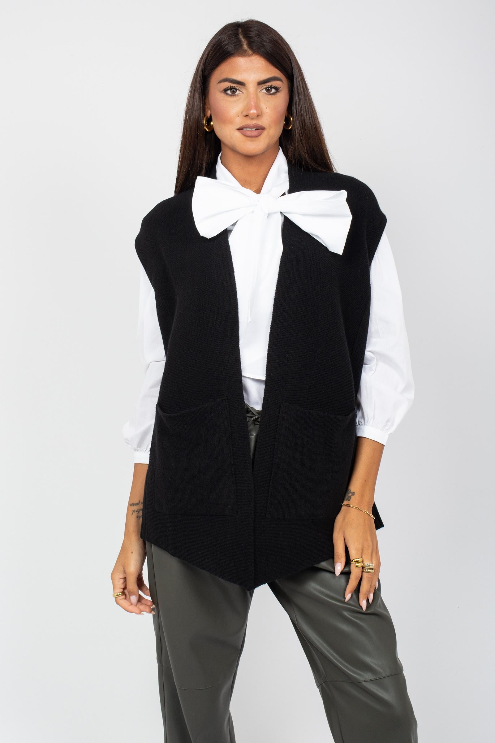 cardigan in lana merinos EQM0486I 16 AMANTO 