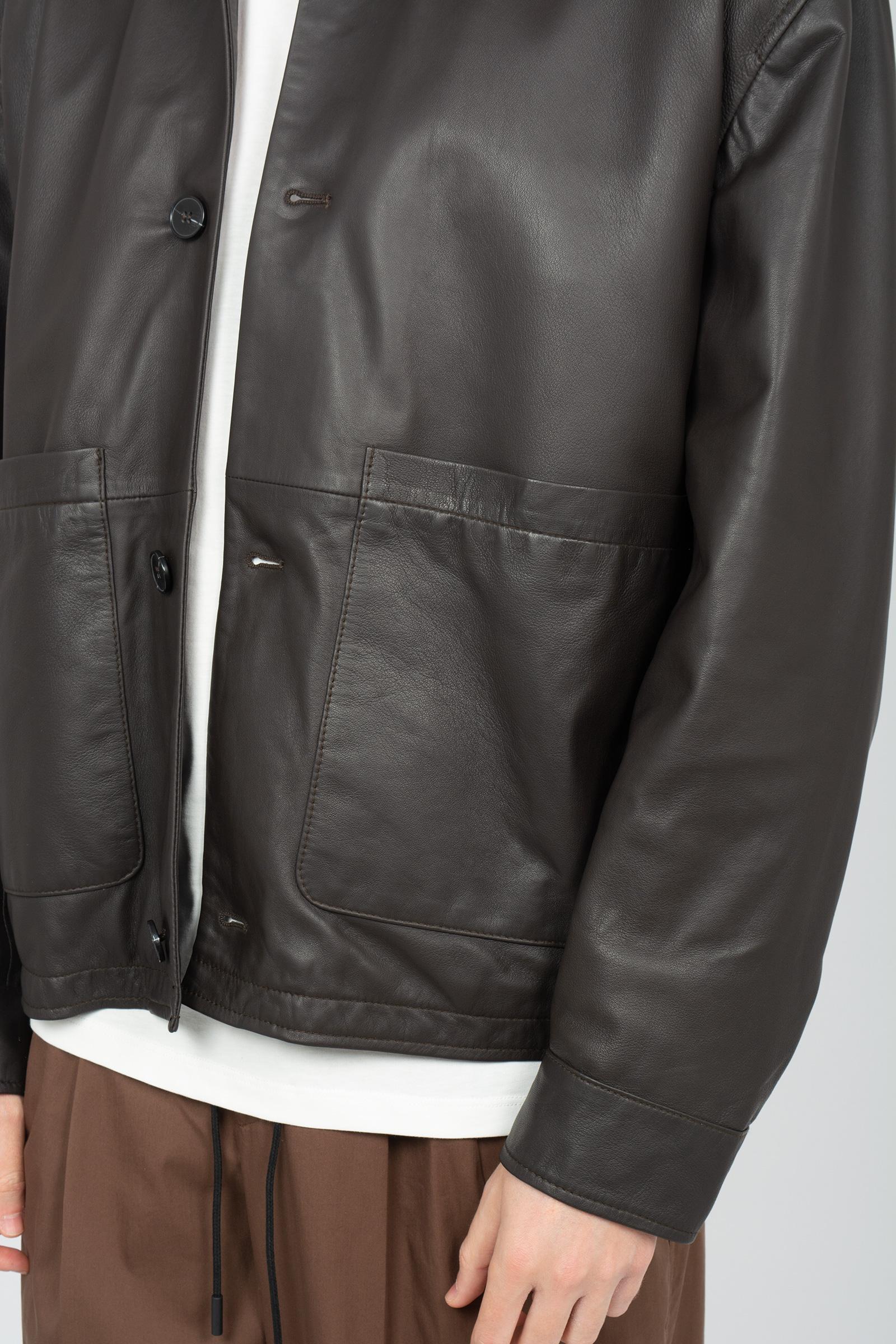 giacca in pelle B6AB0074 BLACK AMARANTO 