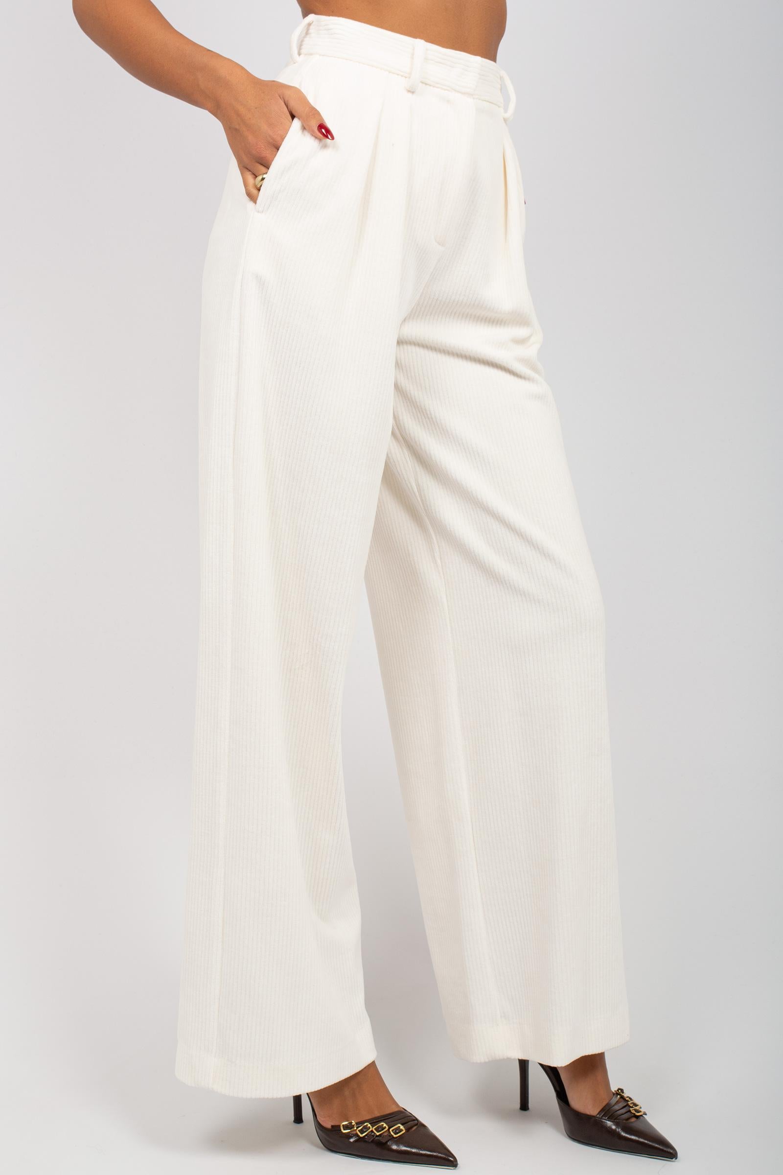 pantalone con pince in velluto 'henry' 25267886028600 004 MM - MAX MARA 