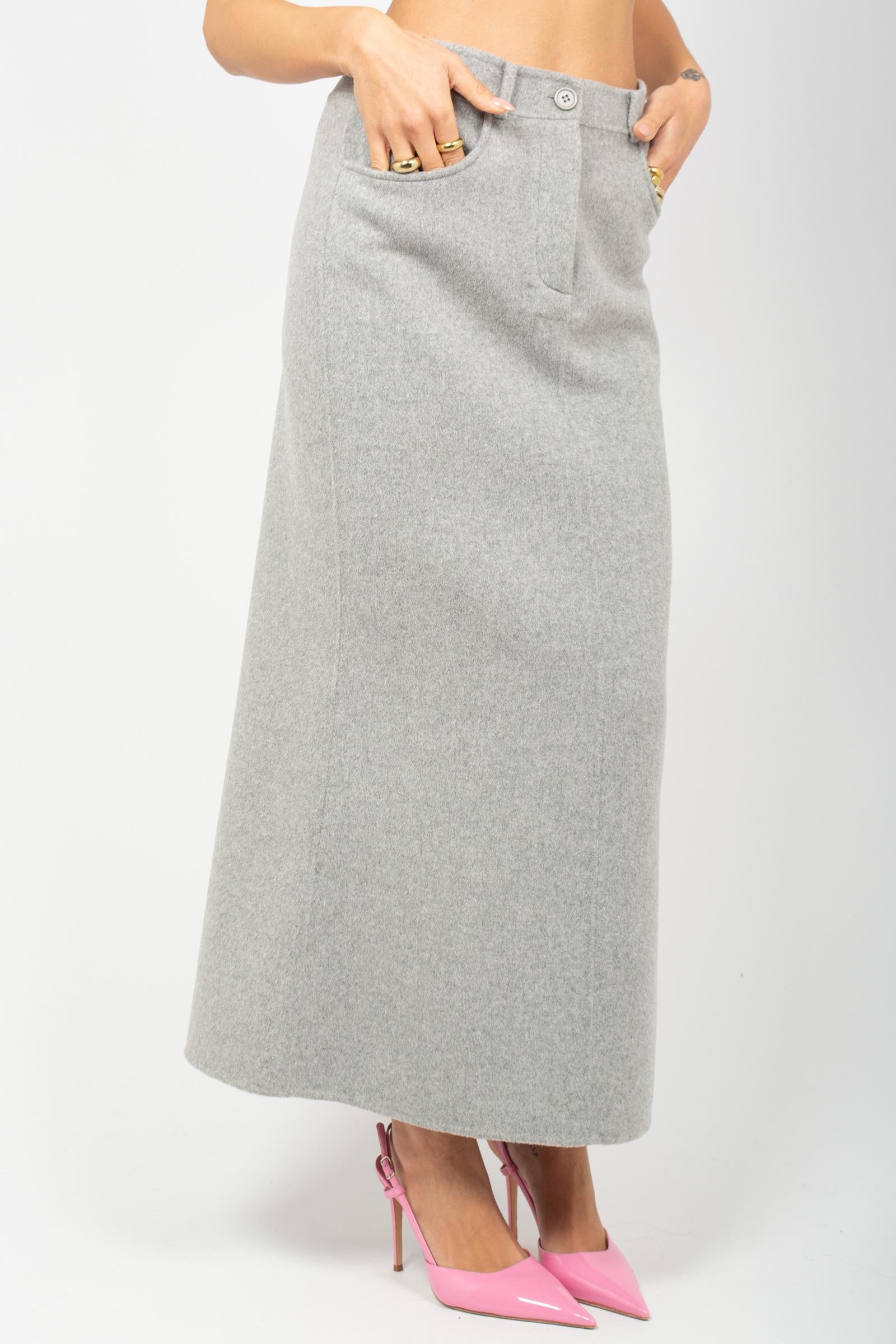 gonna lunga in panno di lana 'elga' P5WW06 X85 ERIKA CAVALLINI 