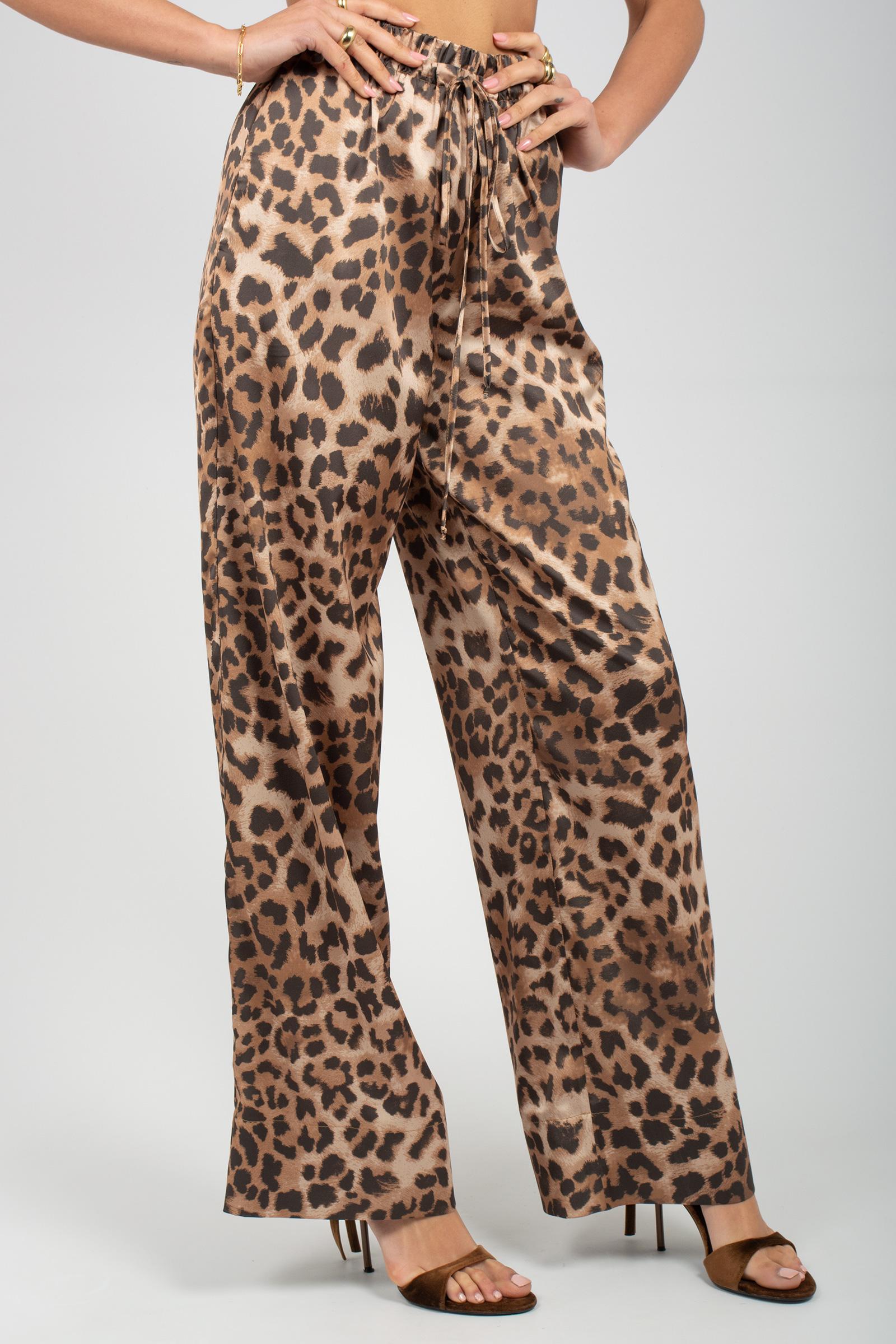 pantalone in raso maculato PA3027ART16179 MULTI ACTUALEE 