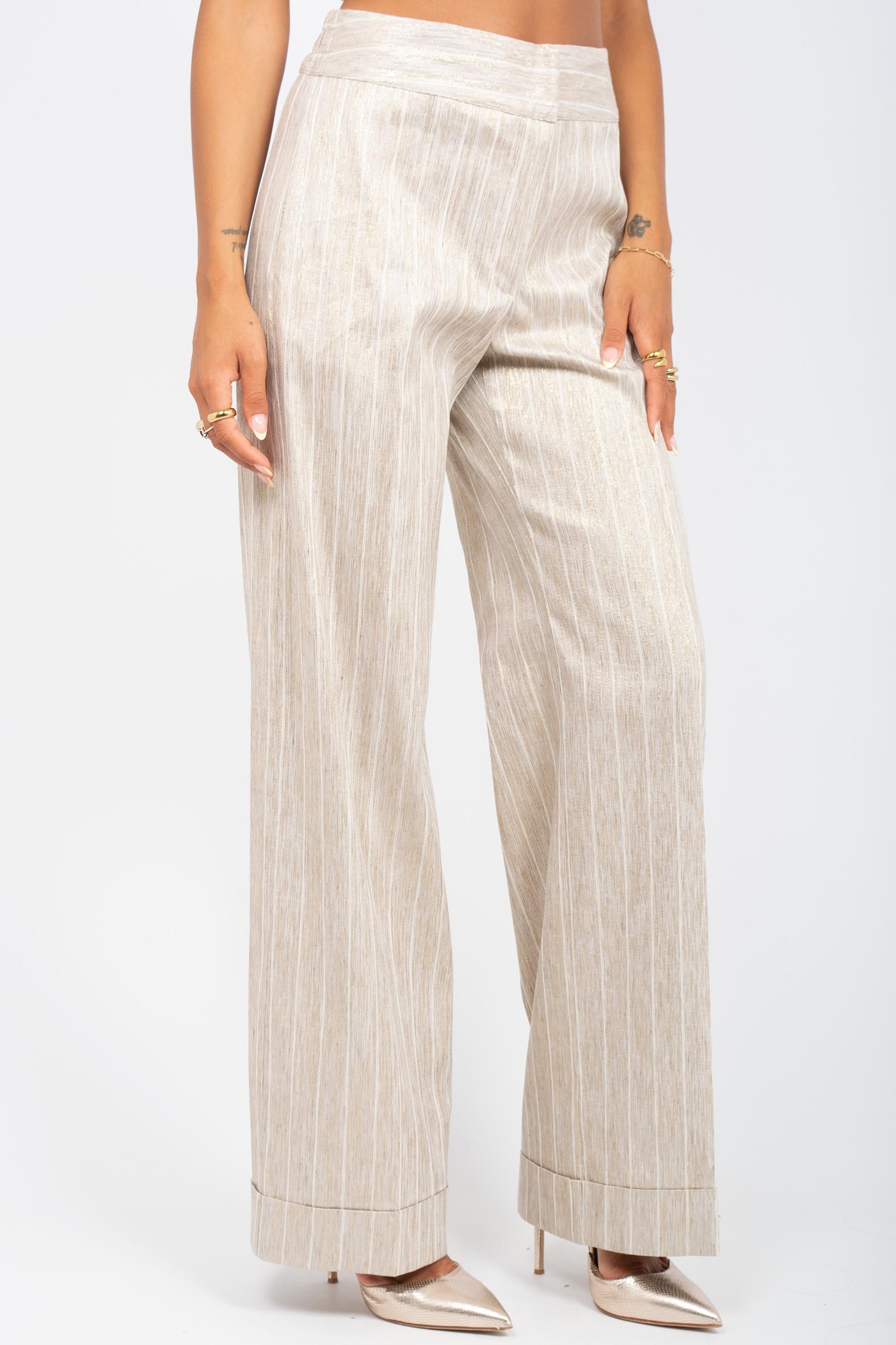 pantalone in lino gessato 60772 24 D.EXTERIOR 