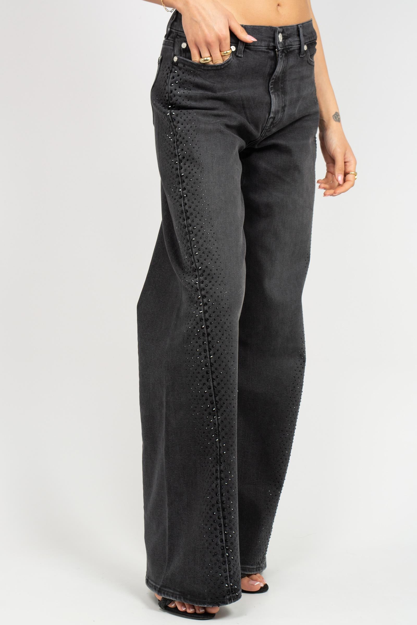 denim oversize con cristalli 'lotta' 7UX1SC32 BOTTOMLINE 7 FOR ALL MANKIND 
