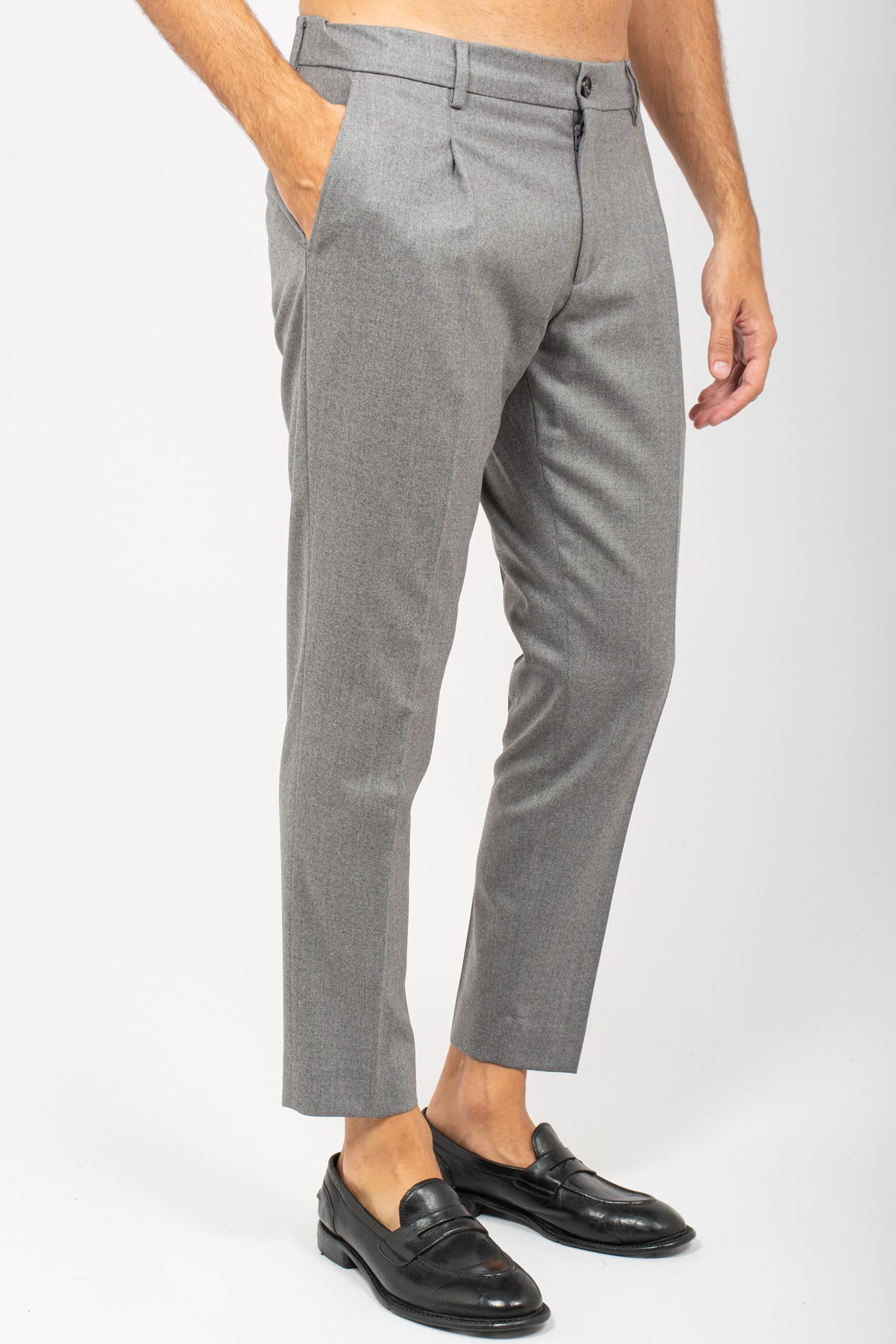 pantalone con coulisse in lana vergine 'riccardo' RICCARDOCCWFS GRIGIOCHIARO BE ABLE 