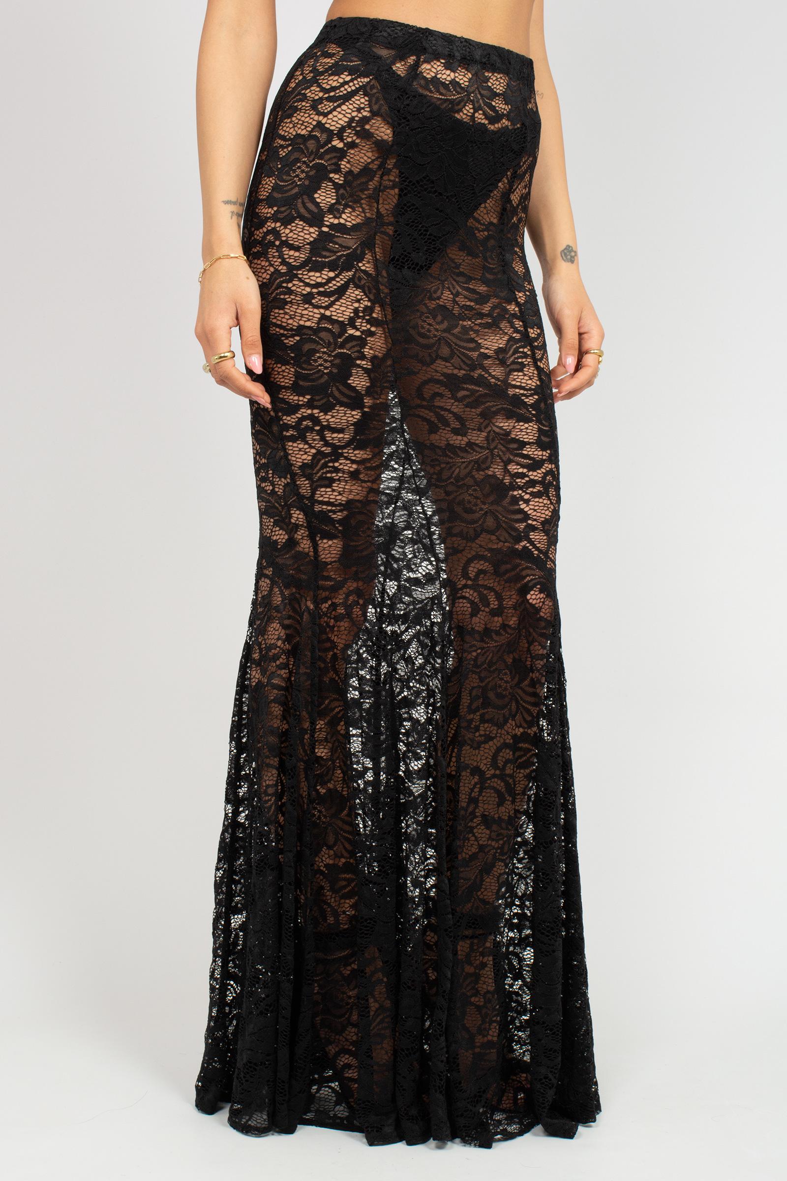 gonna lunga in pizzo GO3553ART16141 BLACK ACTUALEE 