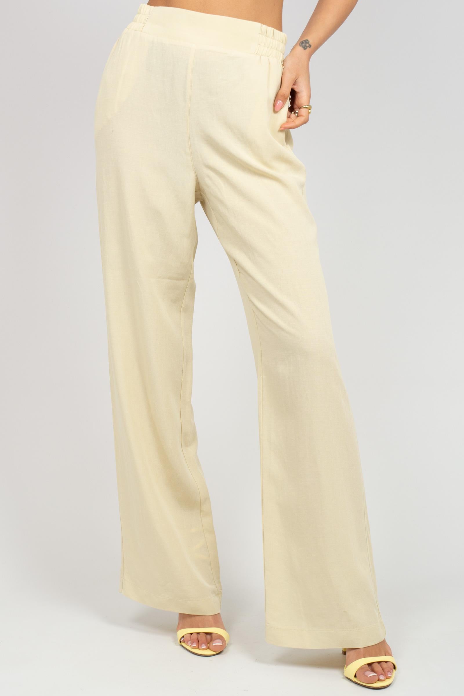 pantalone in misto viscosa e lino P004R008917N 02 DIANA GALLESI 