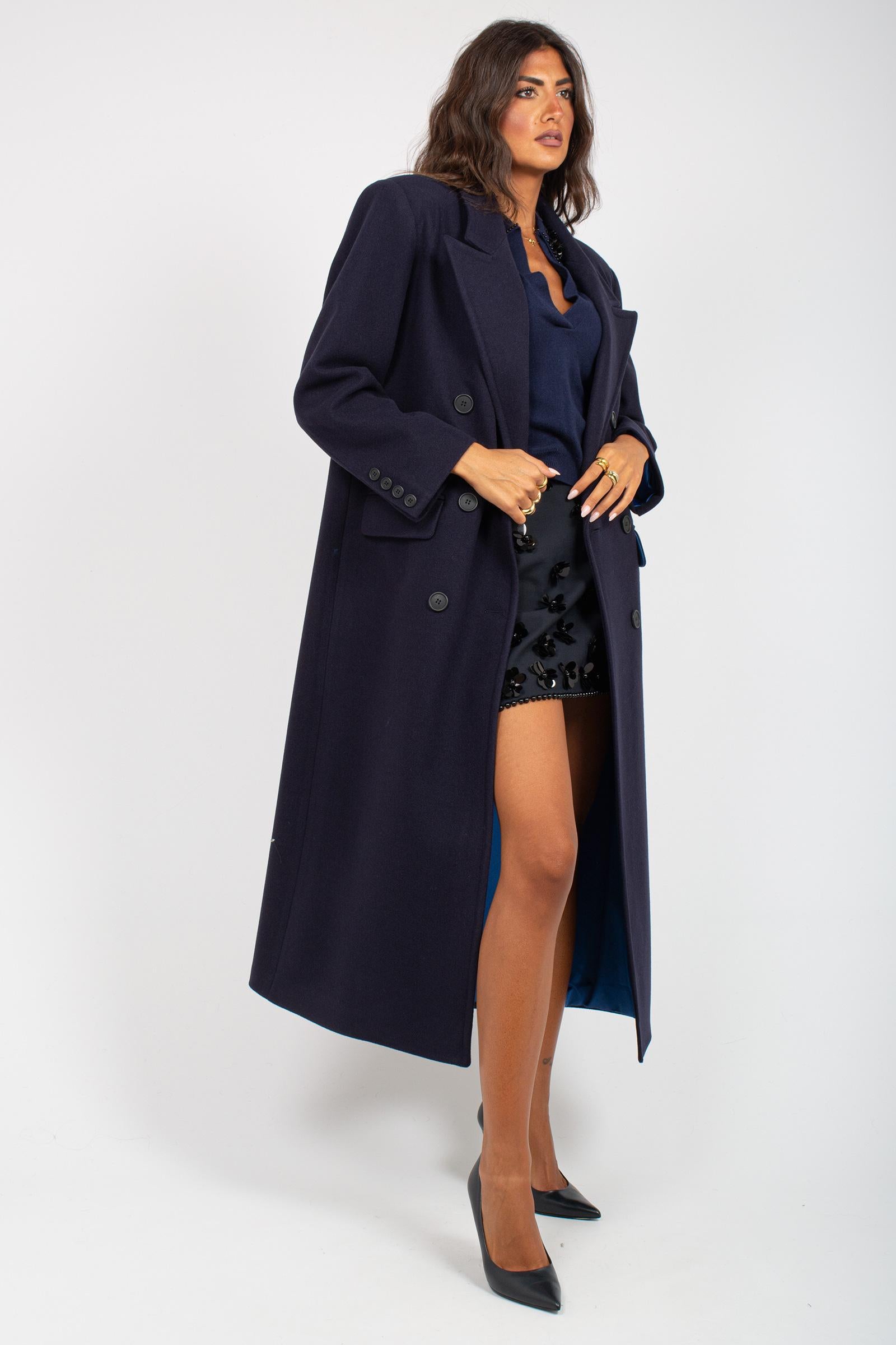cappotto oversize doppio petto CT476ARTCP025 BLUE ACTUALEE 