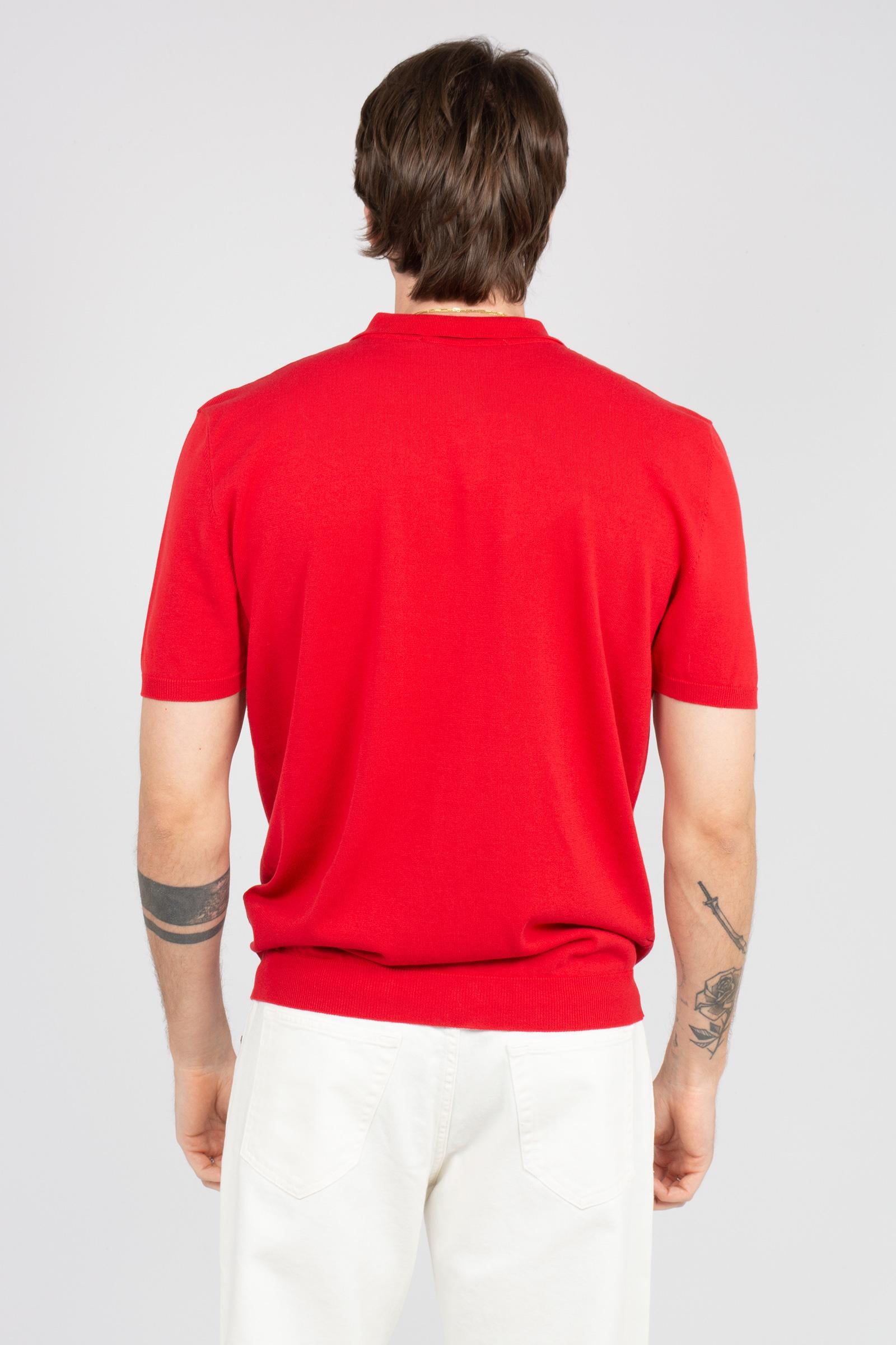 polo in cotone B9AB0051 ROSSO AMARANTO 