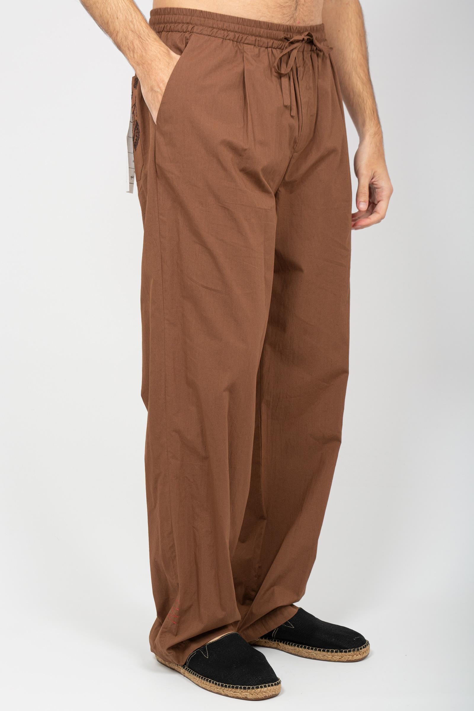 jogger in cotone B6D0015 MARRONE AMARANTO 