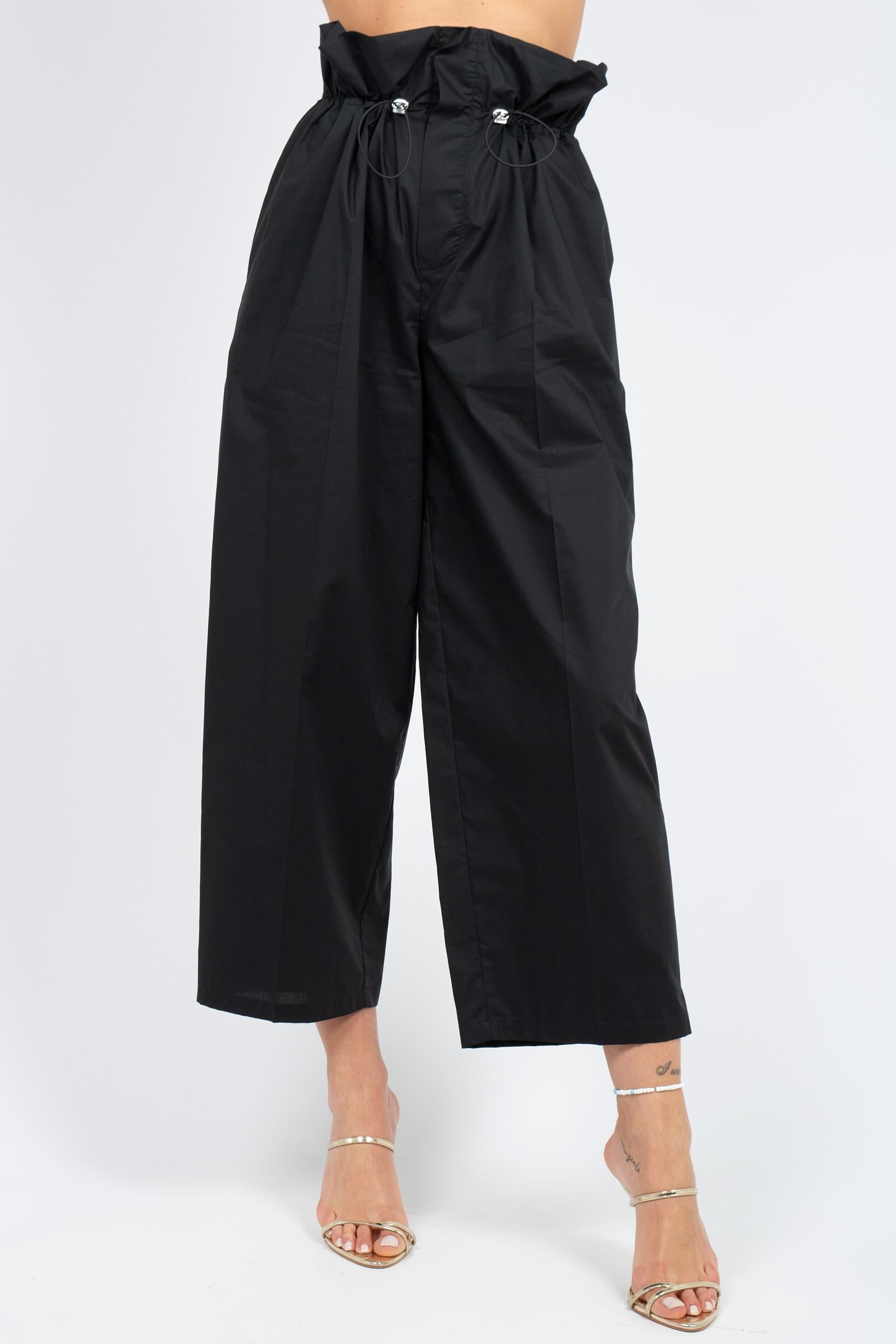 pantalone in cotone con coulisse 'shirley' P6SJ09 Y69 ERIKA CAVALLINI 