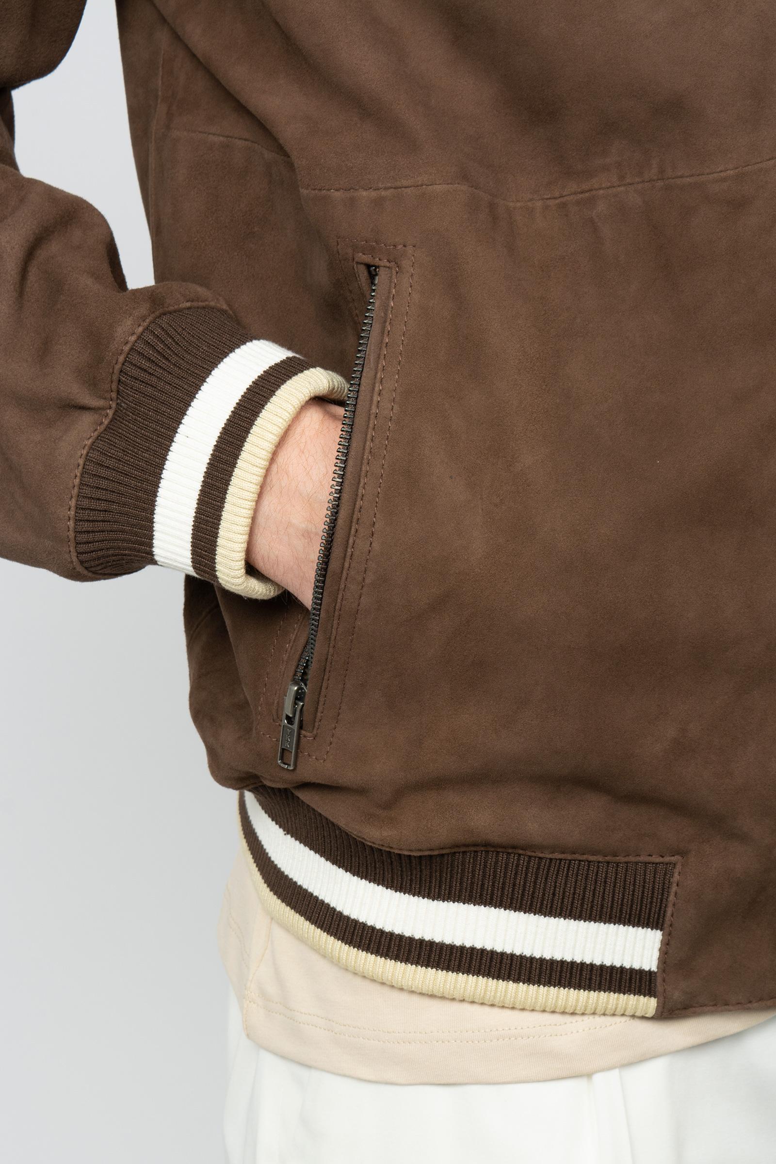 College jacket in suede B6AB0093 MORO AMARANTO 