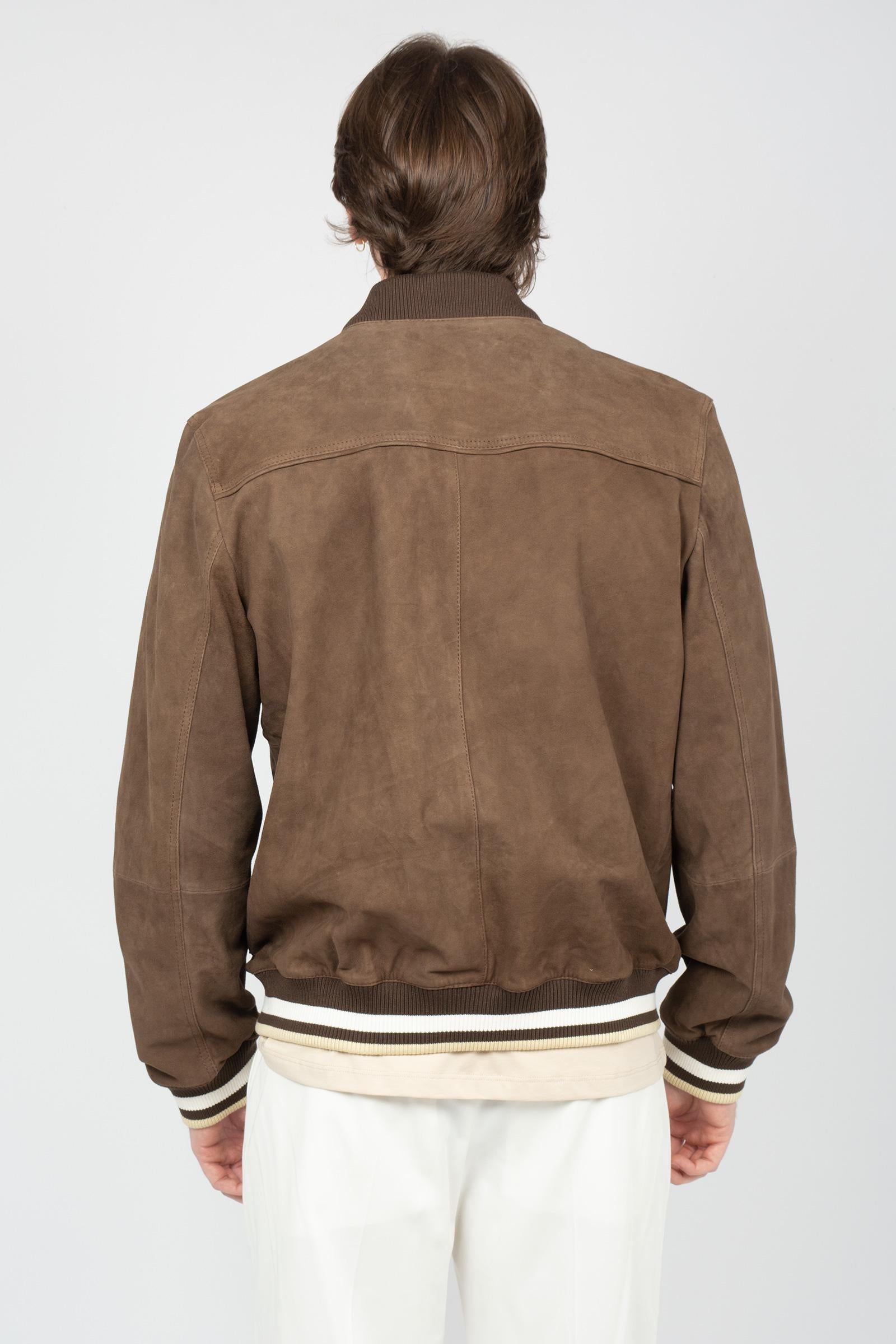 College jacket in suede B6AB0093 MORO AMARANTO 