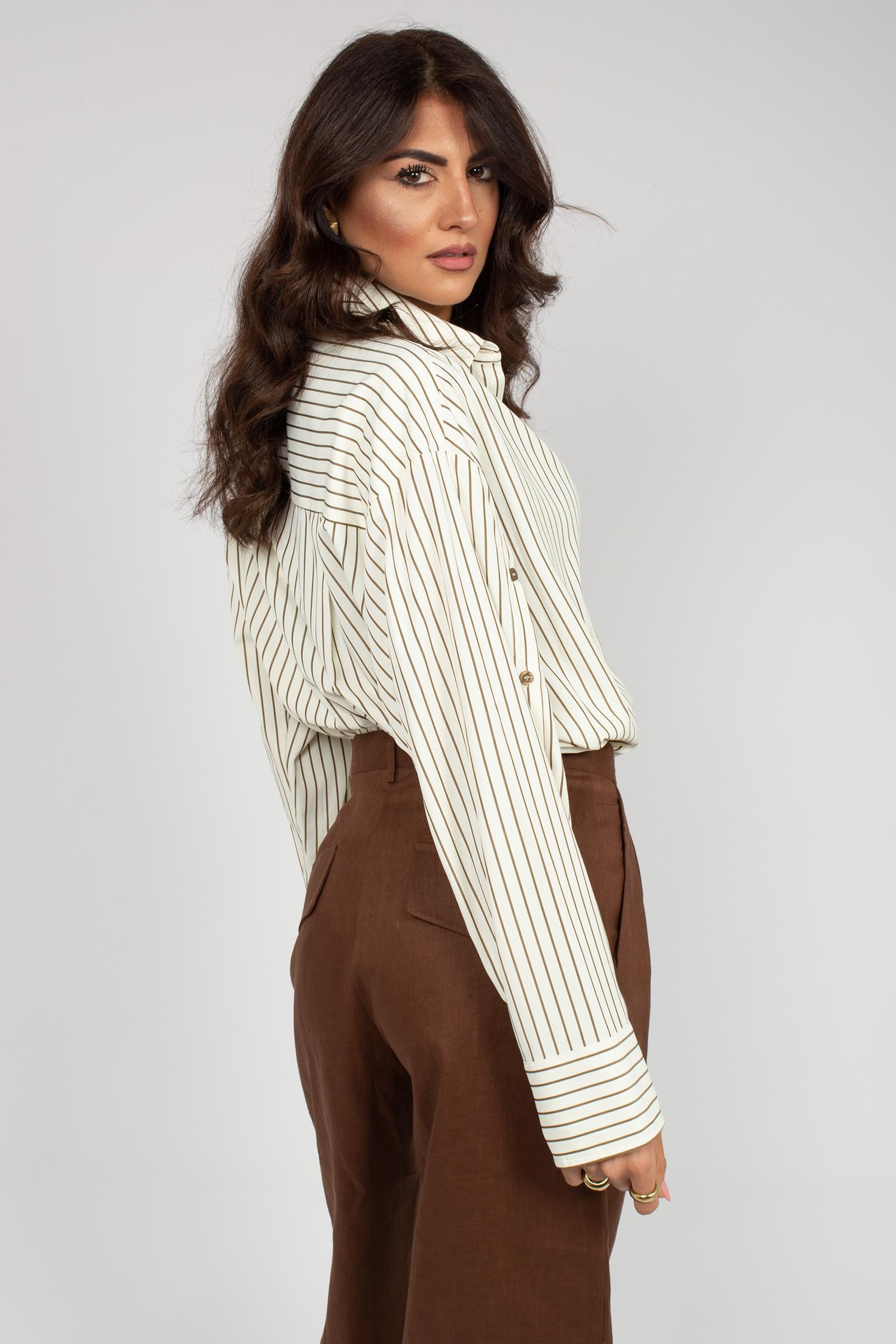 camicia in popeline a righe S26SL12 ST07 WEILI ZHENG 