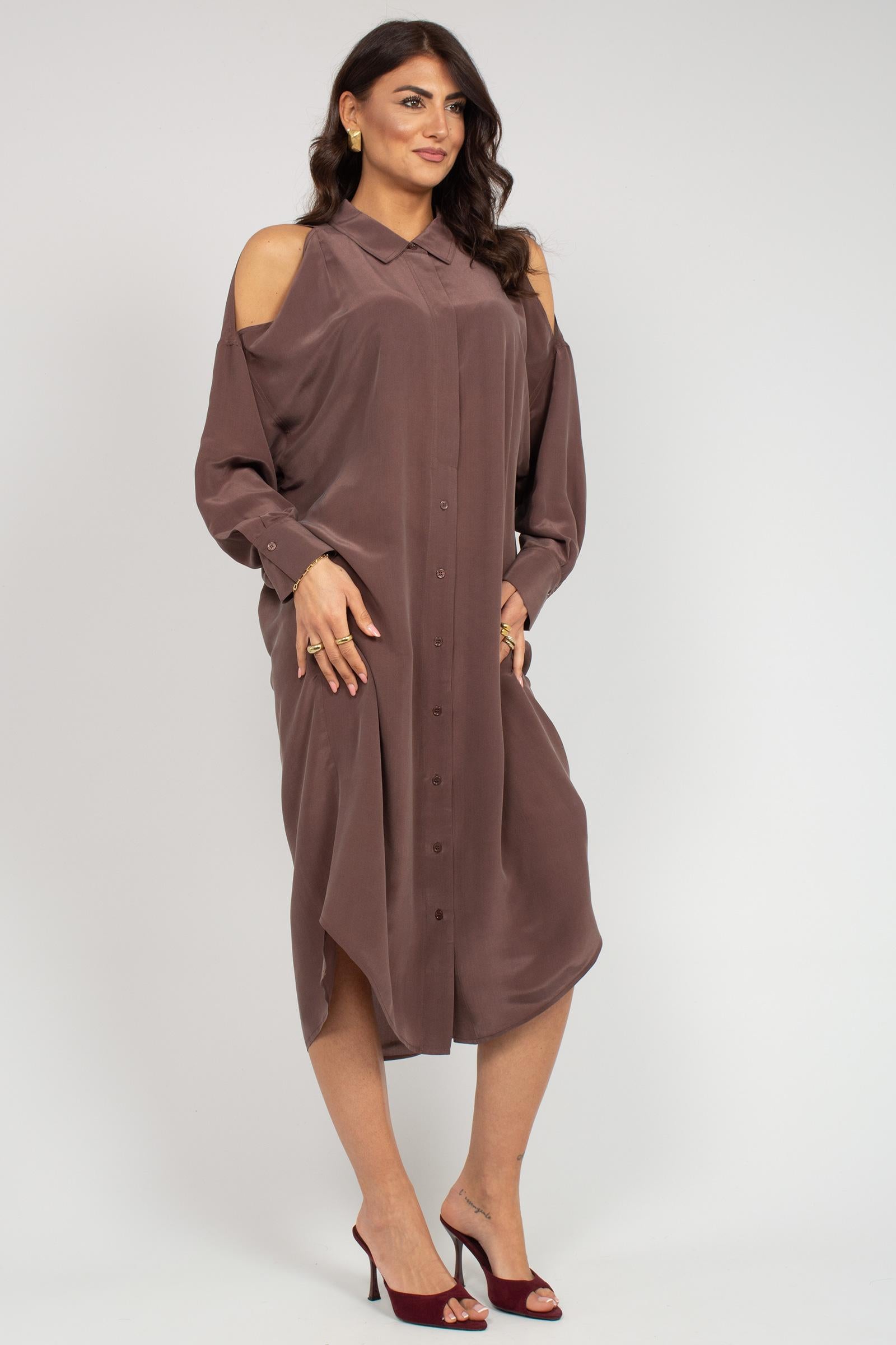 abito open shoulder in misto seta AB1548460239 240 SEVENTY 