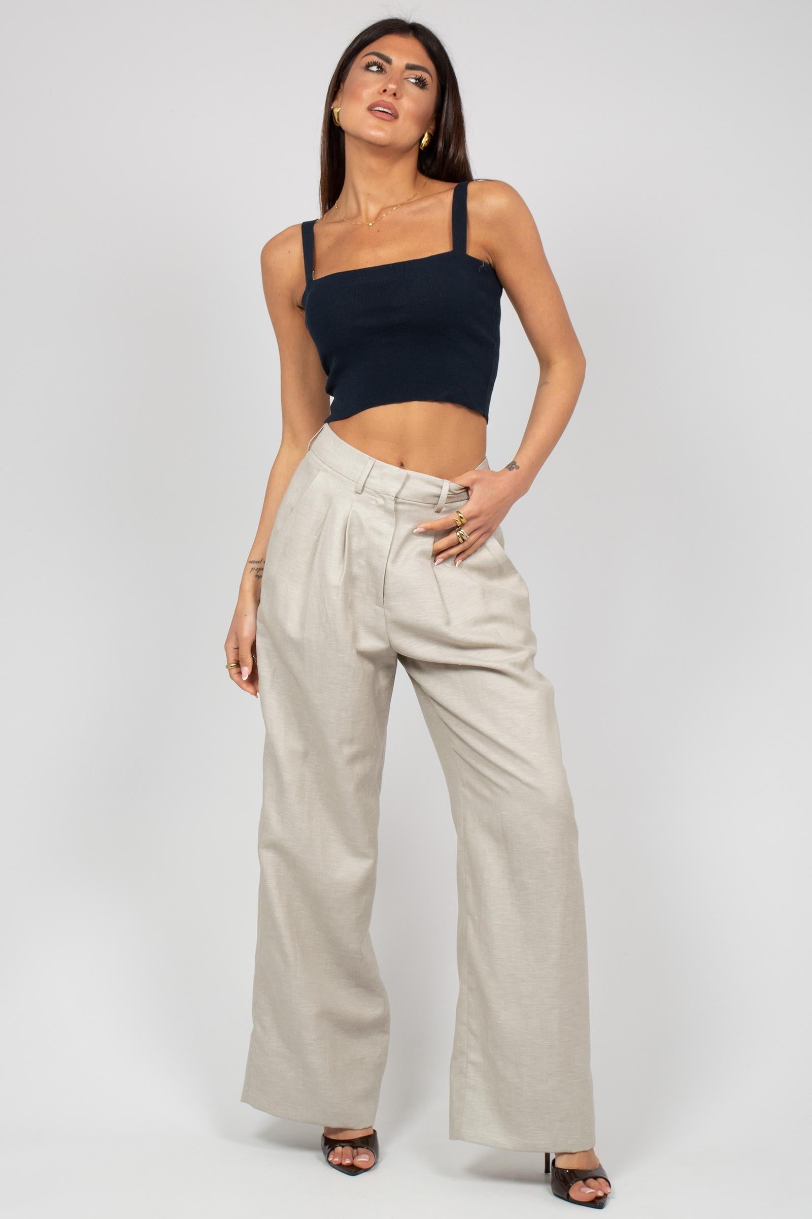 Pantalone in misto lana e lino 'francoise' CDVSFKZ00STD SD810020 PT TORINO 