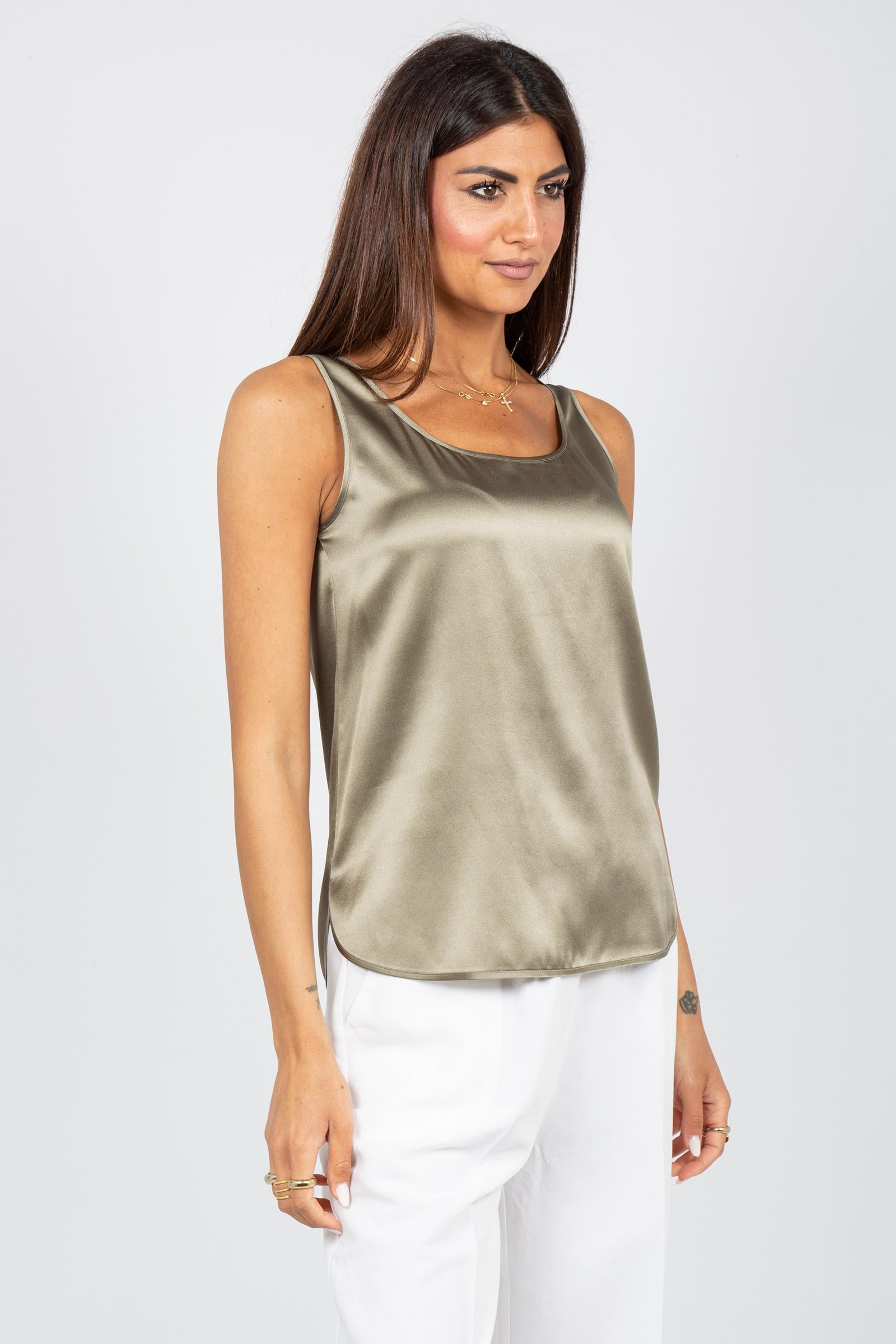 top in seta stretch 'pan' 2616161017600 007 MM - MAX MARA 